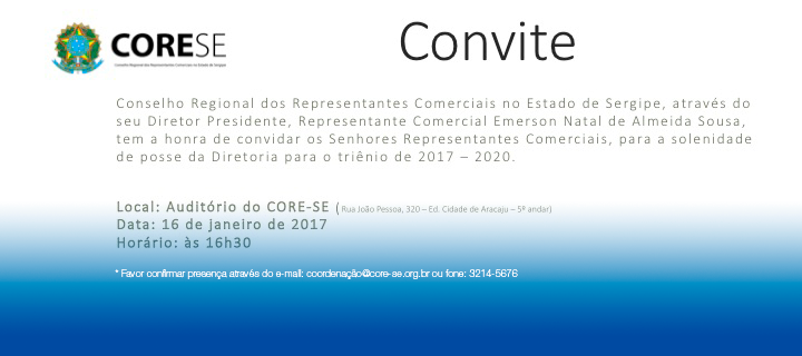CONVITE – Posse CORE 2017-2020